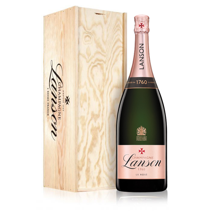 Lanson Le Rose Brut NV Champagne Magnum (1.5 litre) in Lanson Wood Box